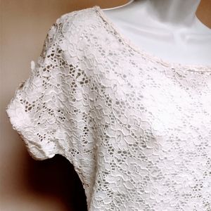 Laundry by Shelli Segal Women's White Lace StretchTop